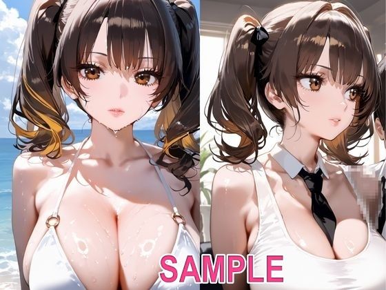 ノーブラ汗だくでニヤニヤ誘惑してくるビッチな白ギャル 画像1