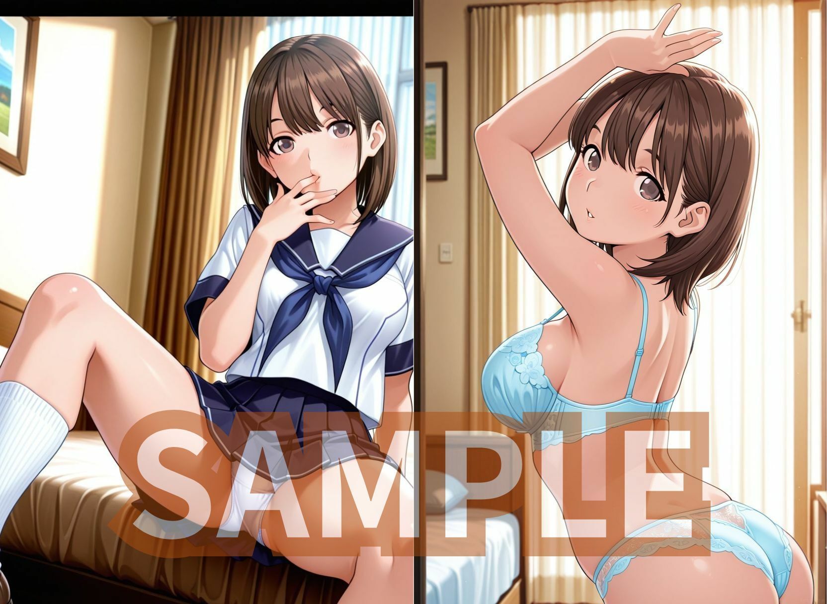 サンプル画像5:ラブプラ○の彼女3人がマイクロビキニでさそってくる(モザなし研究会) [d_651000]