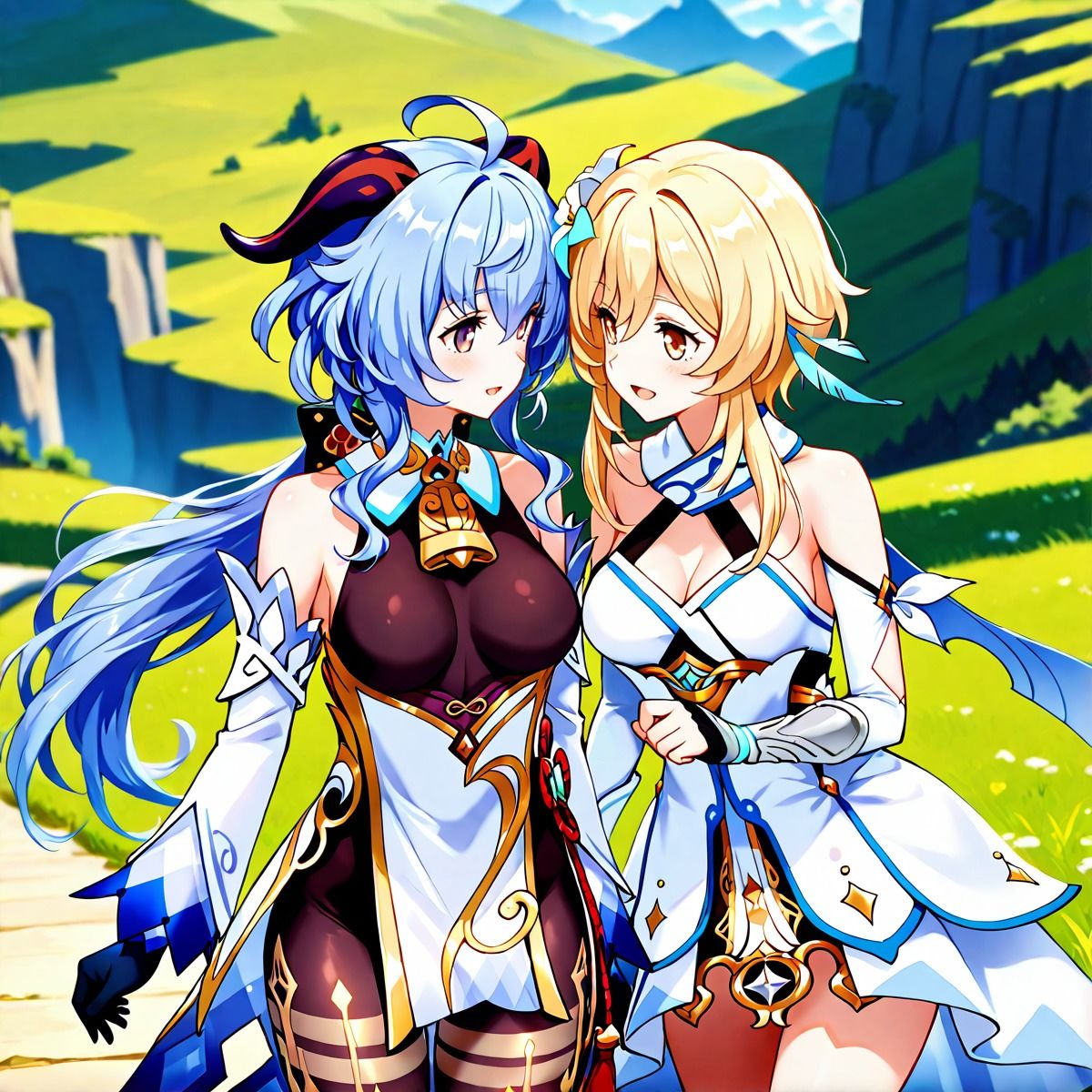 サンプル画像1:ほ〇る×甘〇  ふたなり百合CG集(AI戦士グンドゥム) [d_651011]