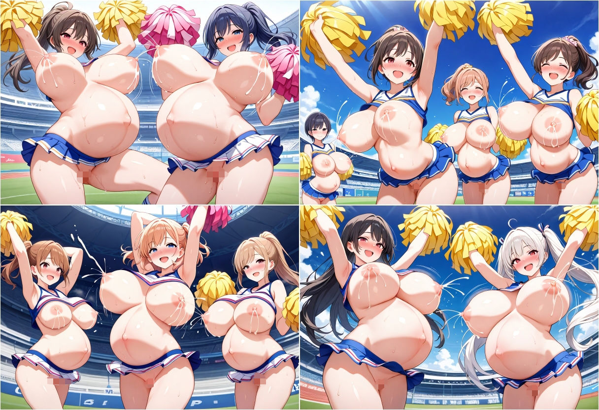 淫らすぎて孕んじゃったおっぱい丸出しノーパンチアリーダー 画像10