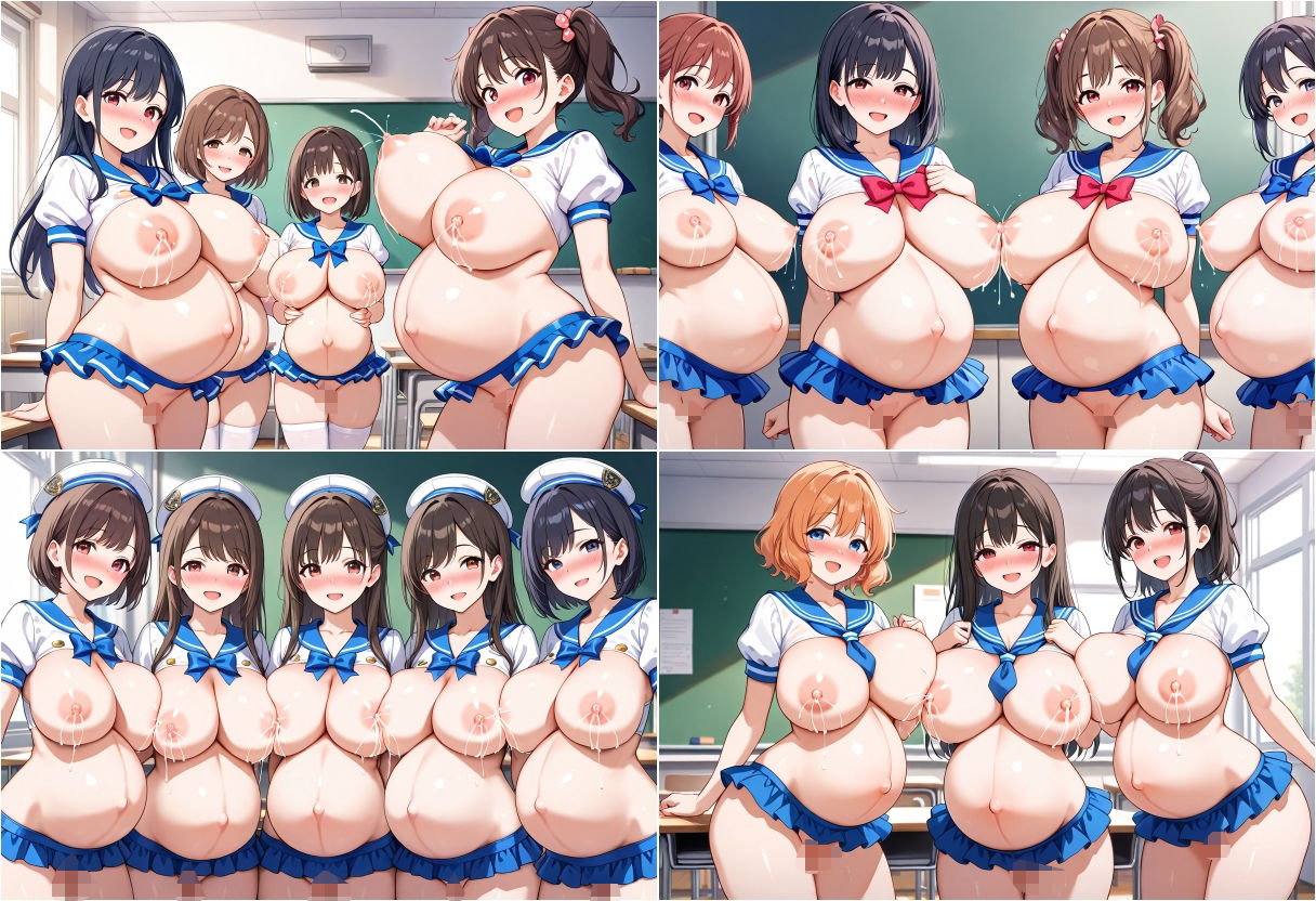 サンプル画像5:淫らすぎて孕んじゃったおっぱい丸出しノーパンJK(ボテ腹至上主義) [d_651078]