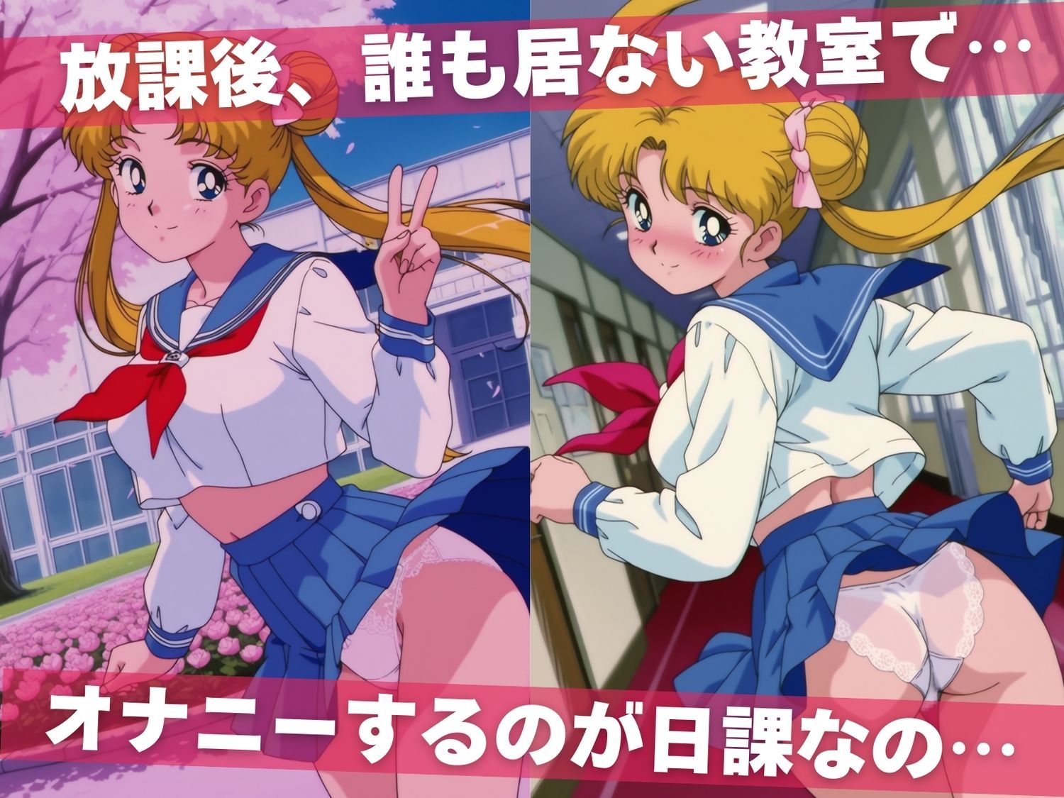 オナニー覗かれ、寝取られて  セー●ームーン（vol.1） 〜 学校編 〜 おじさんに暴かれた秘密 画像1