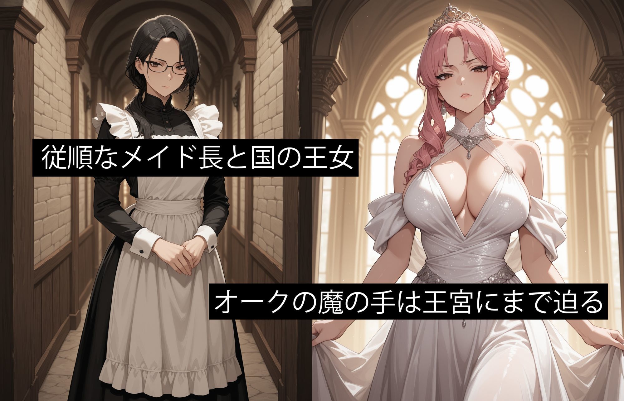 サンプル画像1:オークに敗北した国4〜メイド長と王女編〜(アヘ顔工房_えびす屋) [d_651344]