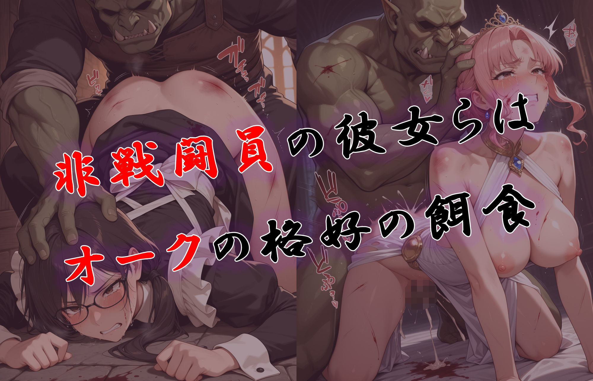 サンプル画像2:オークに敗北した国4〜メイド長と王女編〜(アヘ顔工房_えびす屋) [d_651344]