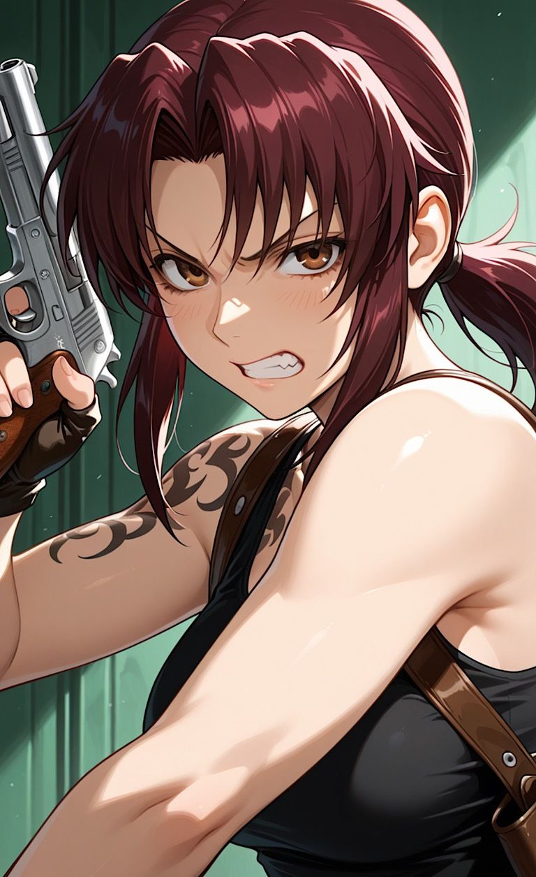 サンプル画像1:【ブラック ラグー◯  2丁拳銃  ジジイに屈辱！双子ジジイに2つ穴を開けられる！】(紺のソックス) [d_651470]