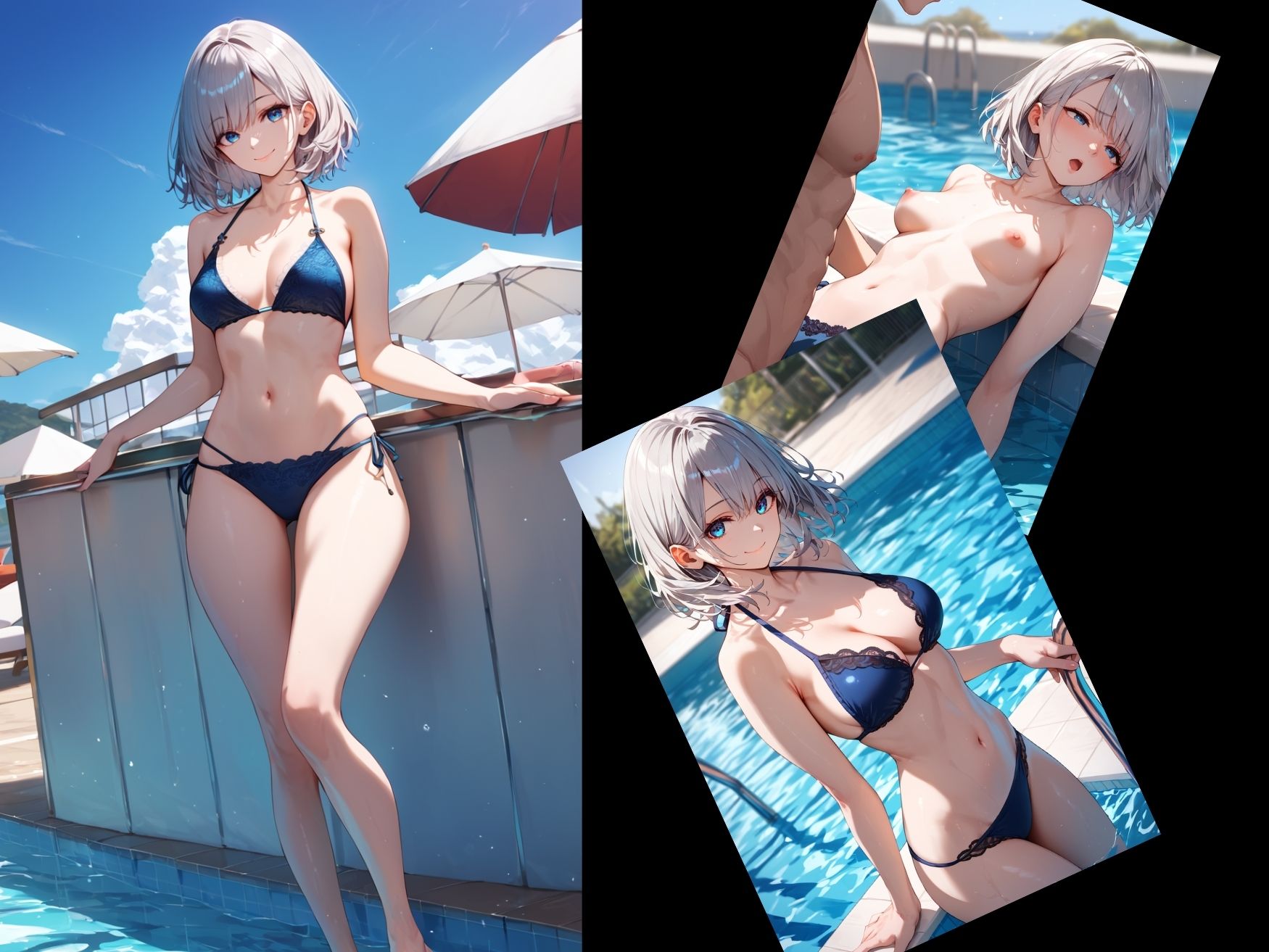 プールサイド 女子 画像1