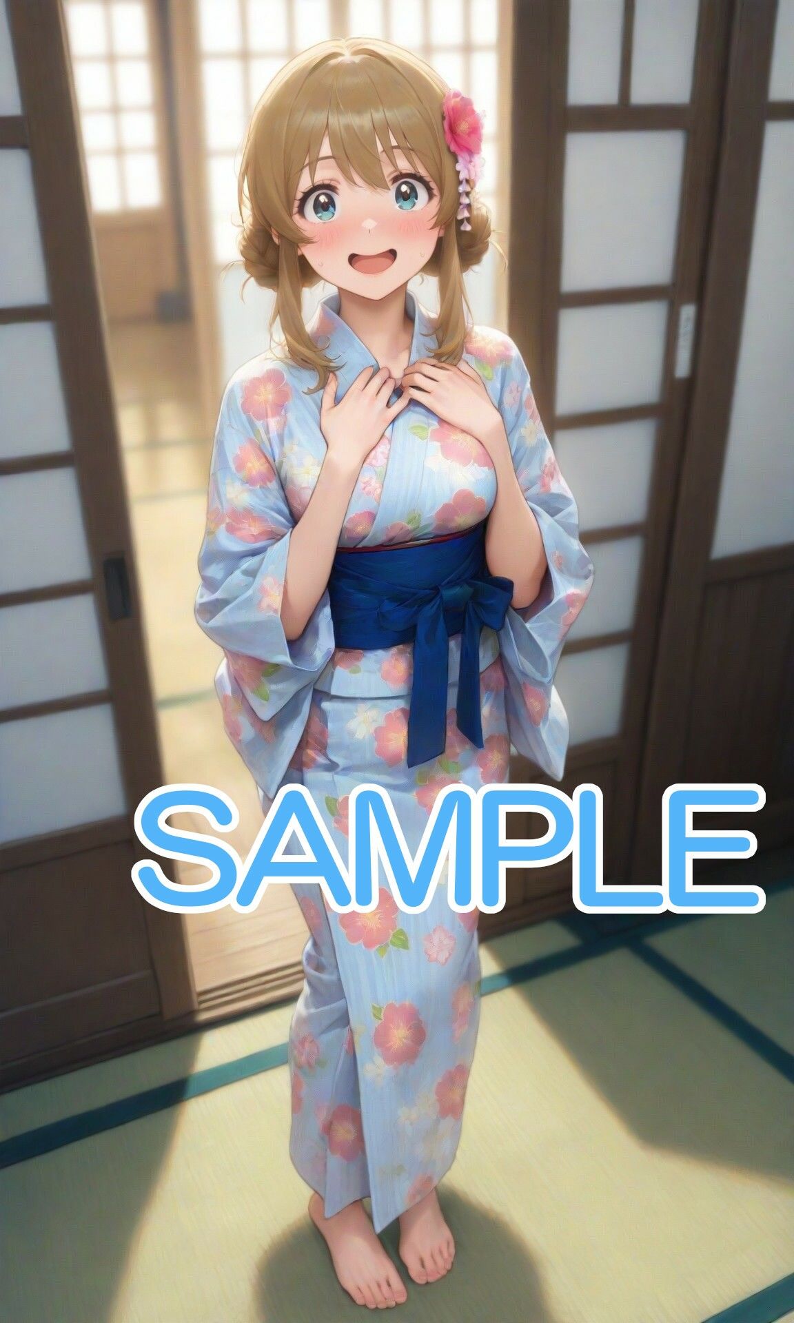 サンプル画像2:浴衣な女の子と和室で・・・(へびの皮) [d_651726]