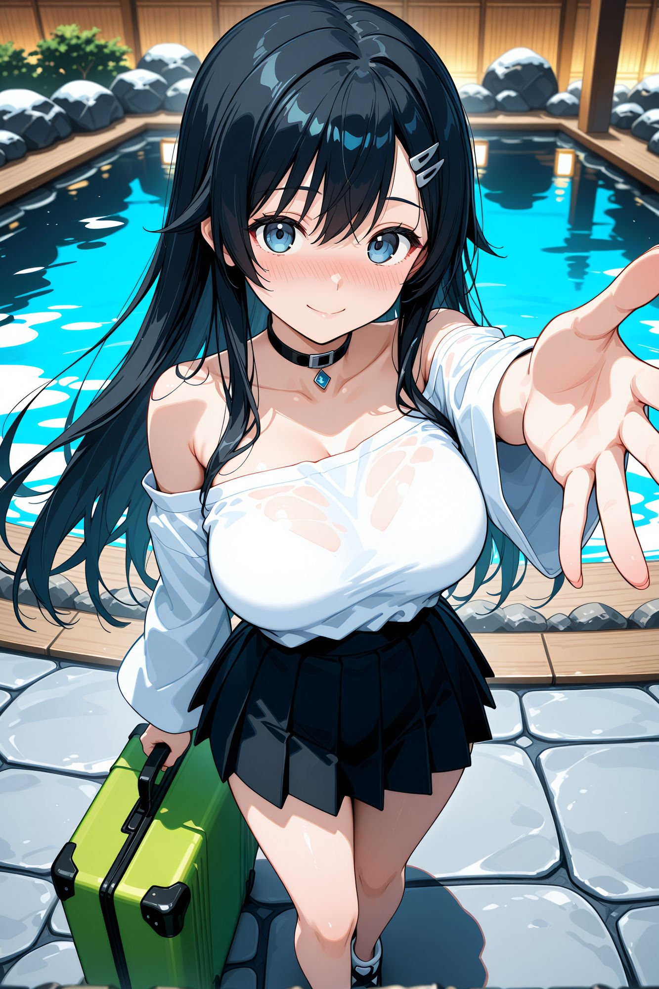 サンプル画像1:クラス一の美少女と温泉旅行に来たCG集(妄想サチュレーション) [d_651893]