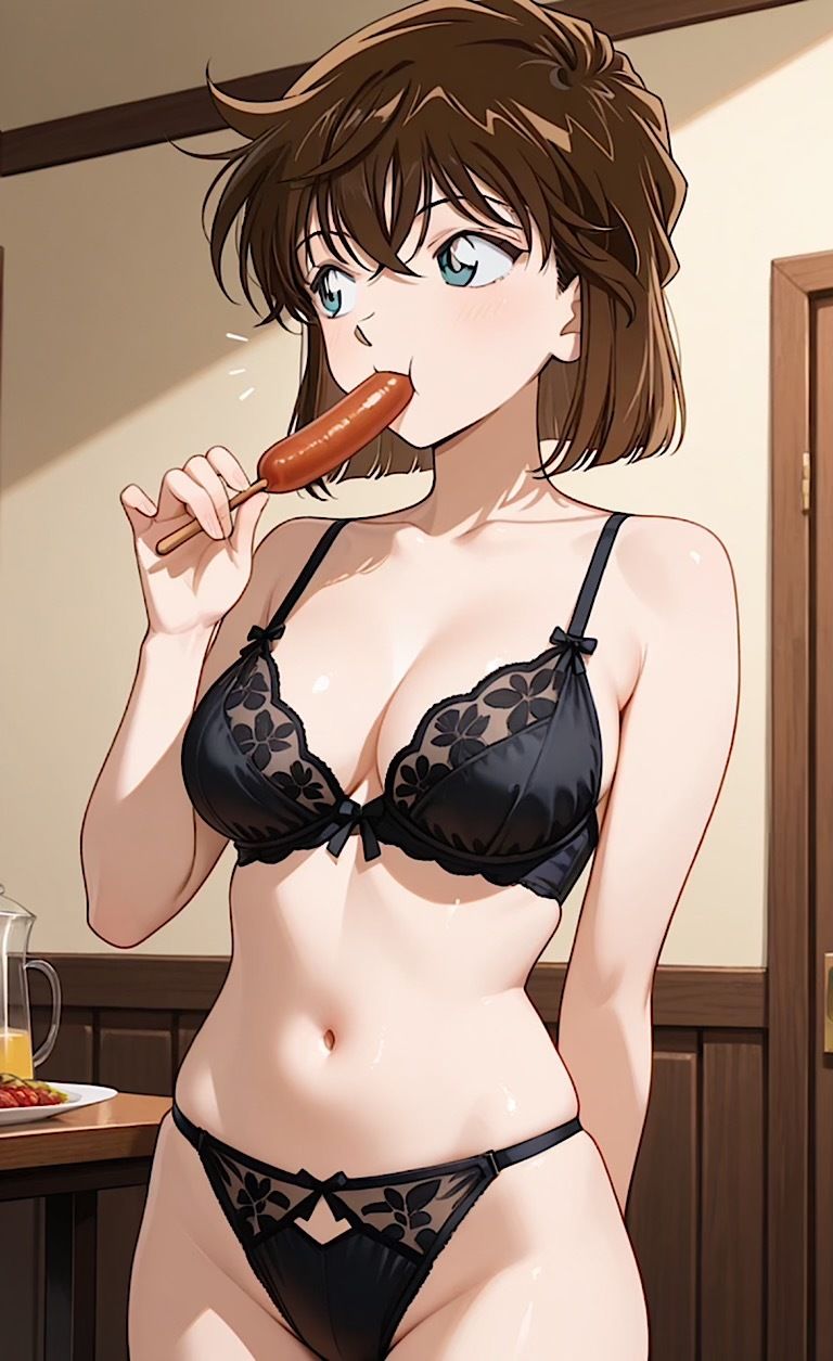 サンプル画像3:【コナ◯！灰原哀  盗撮  黒ランジェリー】「見たかったぜ・・シェリーのランジェリー・・」(紺のソックス) [d_652078]