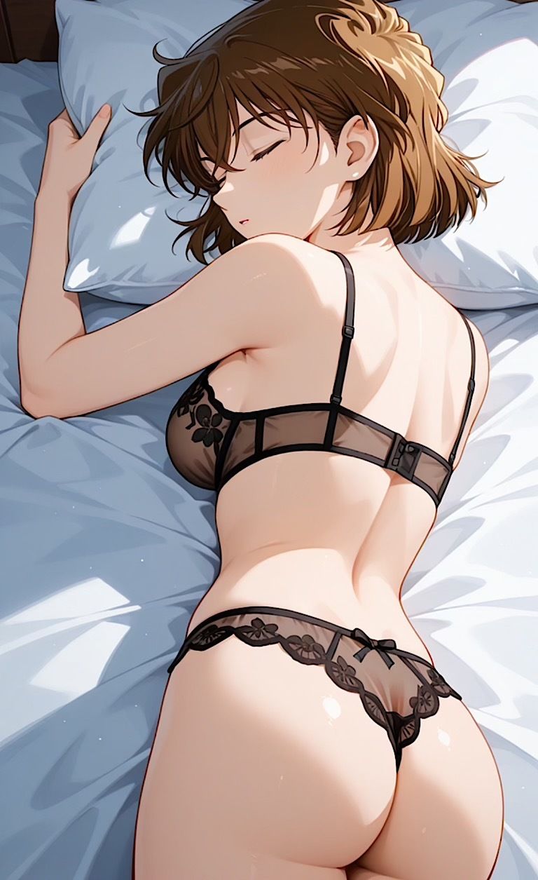 サンプル画像6:【コナ◯！灰原哀  盗撮  黒ランジェリー】「見たかったぜ・・シェリーのランジェリー・・」(紺のソックス) [d_652078]