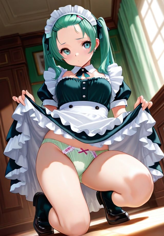 メイドのスカートめくり 画像6