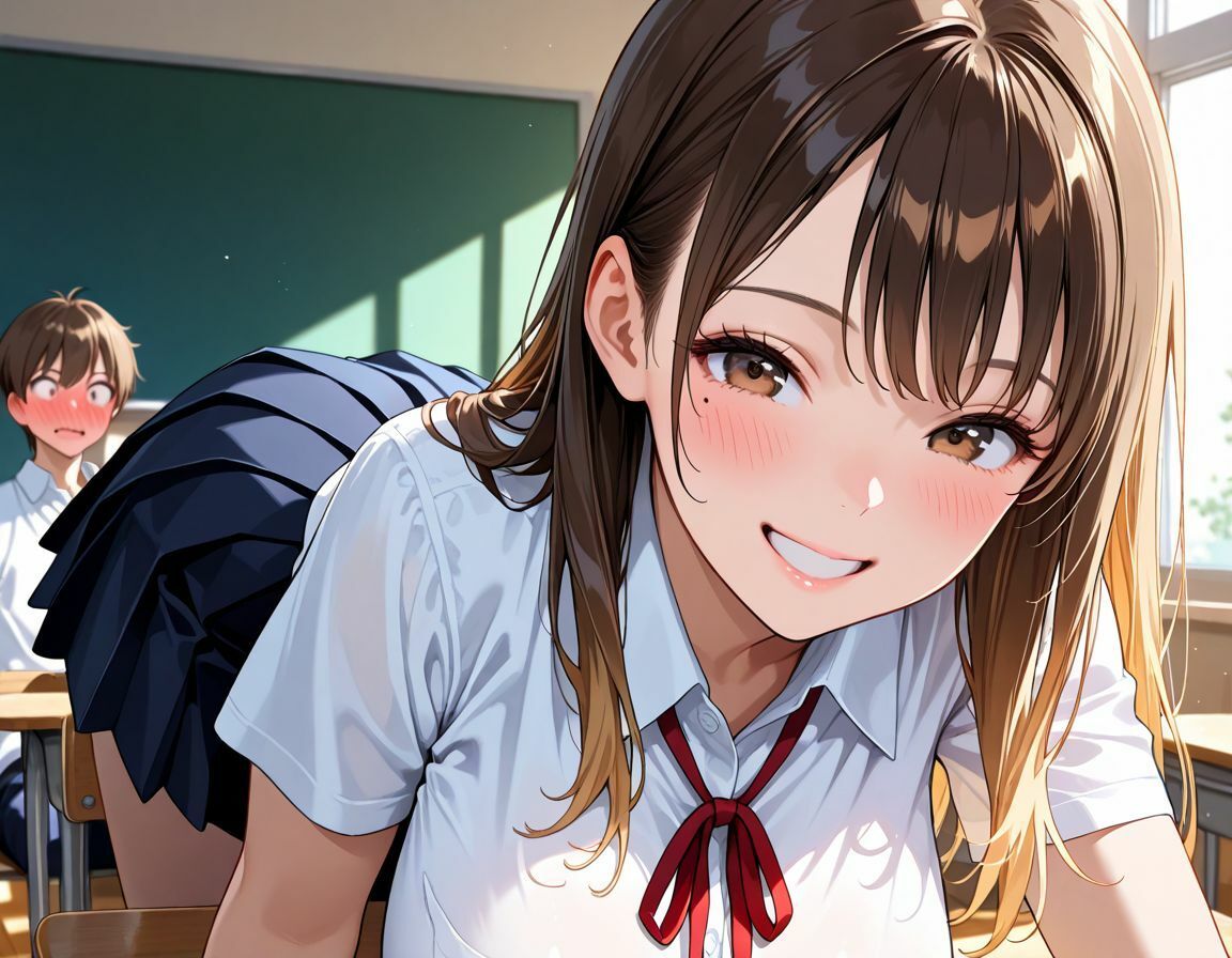女子校生と教室で中出しSEX 画像1