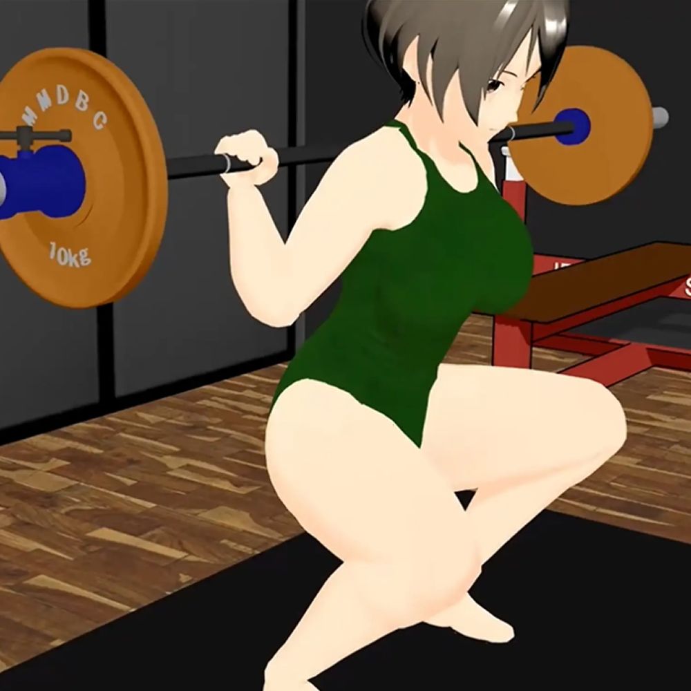 サンプル画像2:筋肉ゴリラ女子  爆乳巨体女の汗だく筋トレ  小津りさ(ウォブディー) [d_652554]