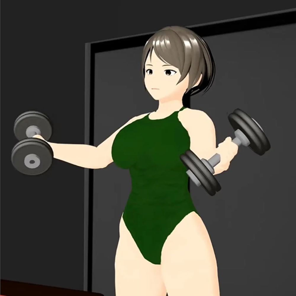 筋肉ゴリラ女子  爆乳巨体女の汗だく筋トレ  小津りさ 画像3