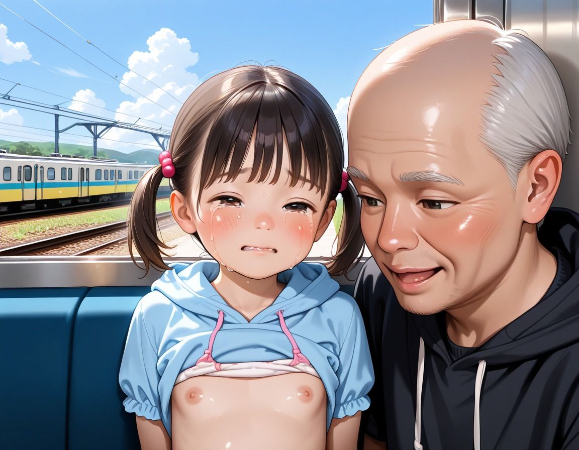 電車にいたつるぺた少女に種付け初エッチ奪う サンプル画像 2