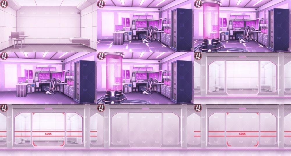 みにくる背景CG素材集『未来編』part02-Pink×White- 画像1