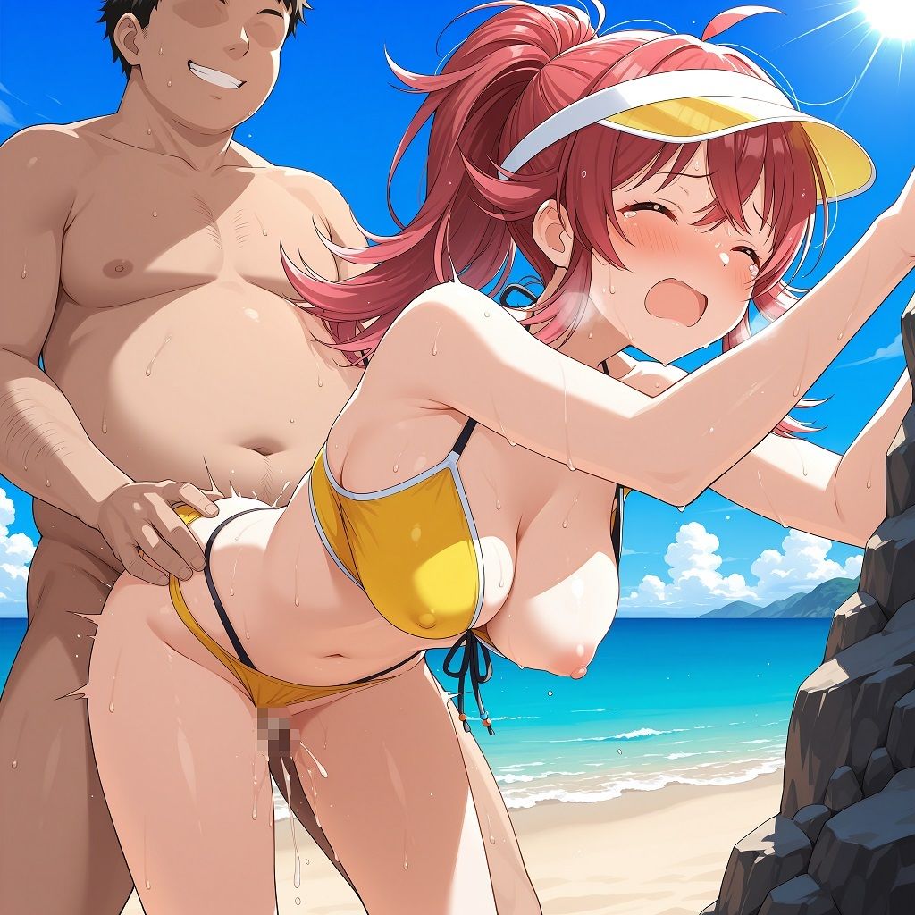 サンプル画像4:裏のお仕事がある海の家でバイトさせられることになったアイドル 小〇果穂編(変な性癖屋さん) [d_653251]