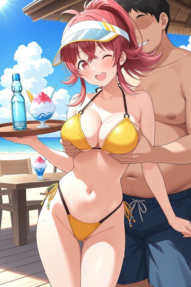 サンプル画像5:裏のお仕事がある海の家でバイトさせられることになったアイドル 小〇果穂編(変な性癖屋さん) [d_653251]