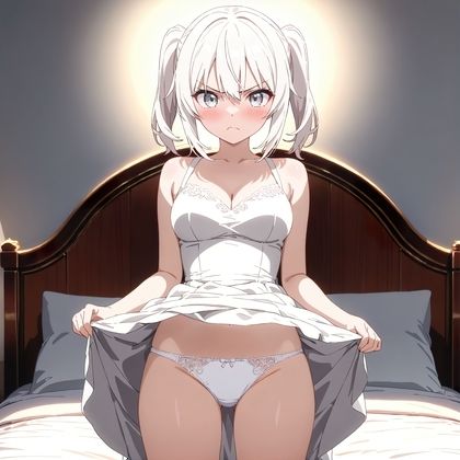 R-18イラスト集  白髮ツインテールの少女 画像1