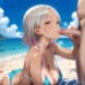 海でビキニギャルをナンパしてエッチ・210枚