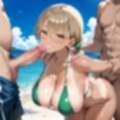 海でビキニギャルをナンパしてエッチ・210枚