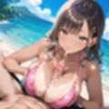 海でビキニギャルをナンパしてエッチ・210枚