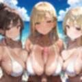 海でビキニギャルをナンパしてエッチ5・210枚
