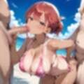海でビキニギャルをナンパしてエッチ6・210枚