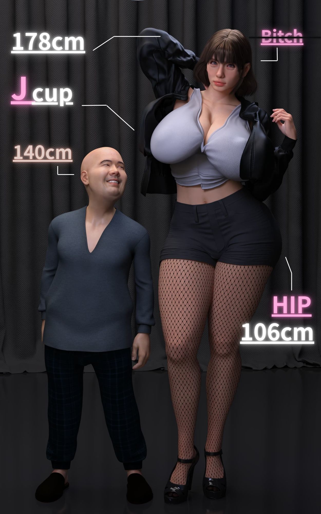 サンプル画像1:高身長ギャル×低身長おっさんがSEXすることになった訳(babuu(バブーウ)) [d_653857]