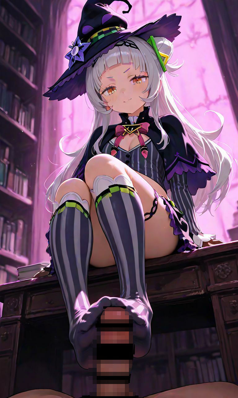 サンプル画像1:Vtuber紫〇シオンのドS足裏日記  ドM向けイラストCG集(夕焼けAI@競泳水着) [d_653937]