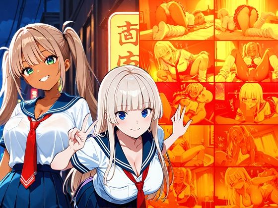 サンプル画像1:褐色ギャル白ギャルが童貞大学生を逆ナンパ孕ませ交尾【4K】(三性有仮) [d_654116]