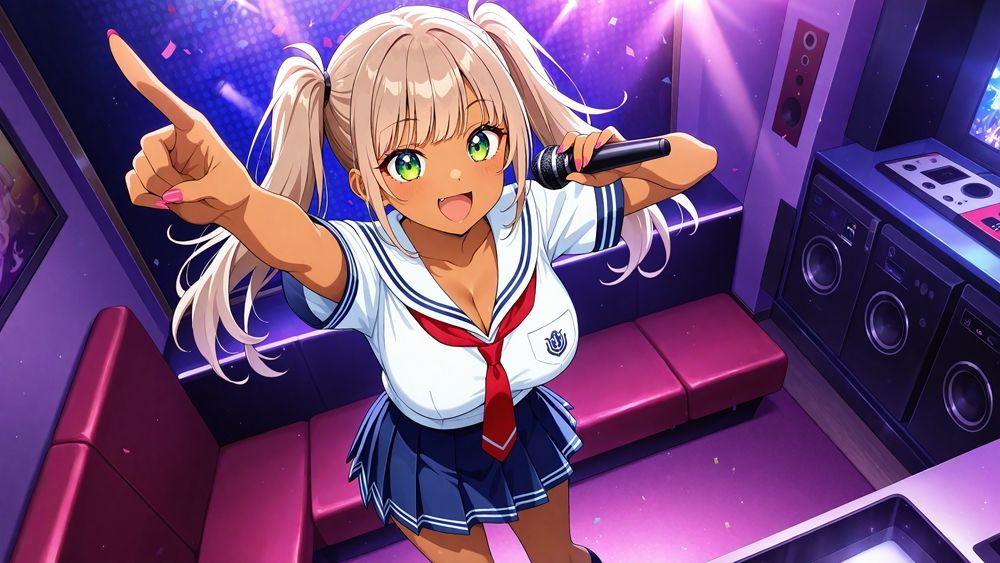 サンプル画像6:褐色ギャル白ギャルが童貞大学生を逆ナンパ孕ませ交尾【4K】(三性有仮) [d_654116]