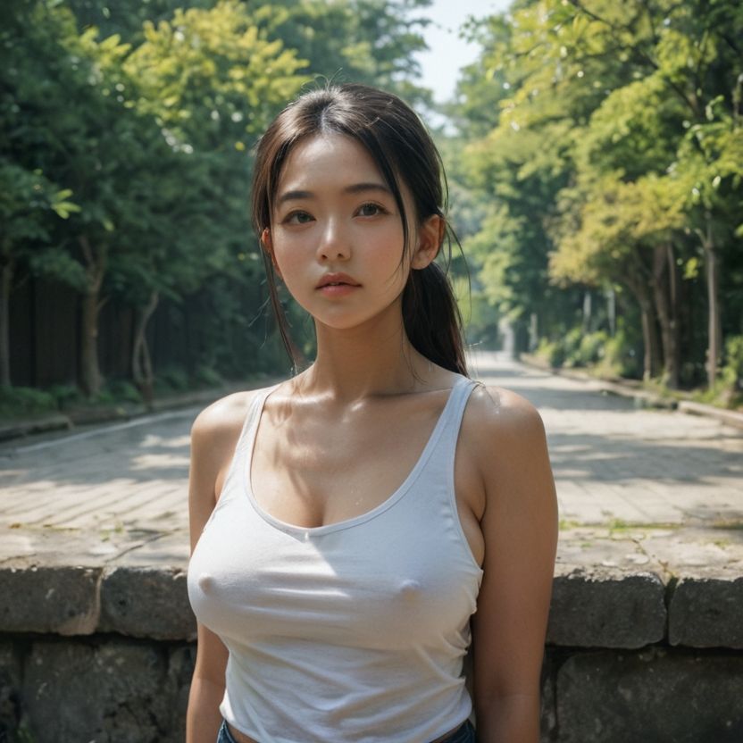 タンクトップの美女を押し倒した 画像2