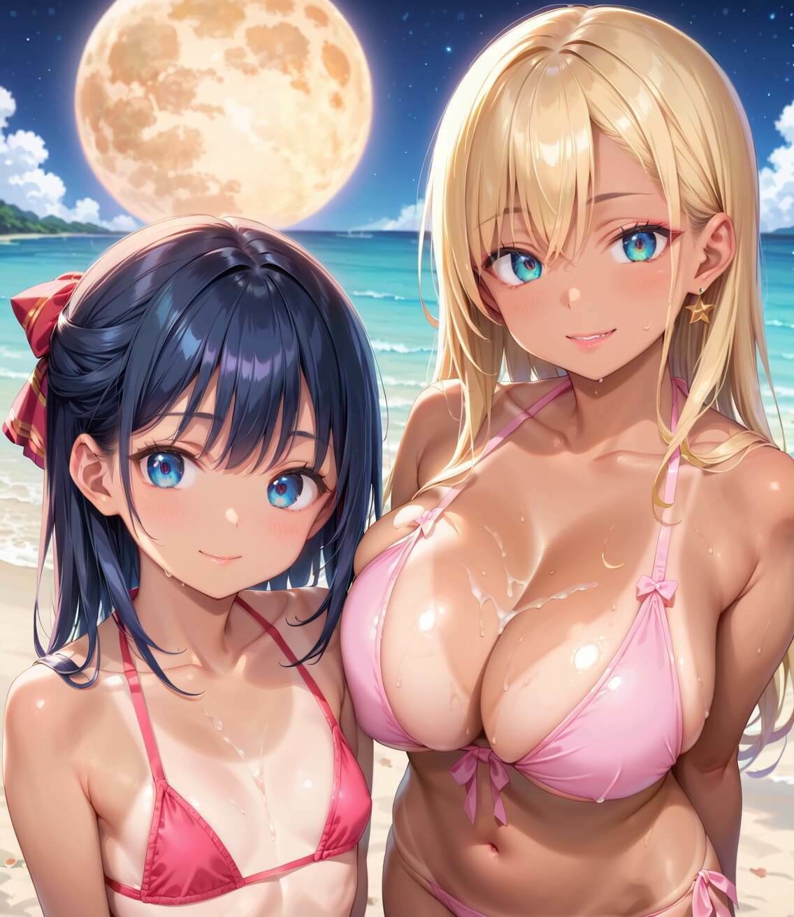 水着ギャルちょろい・夜の海で水着ギャルとチョロすぎ案件2★250枚 画像7