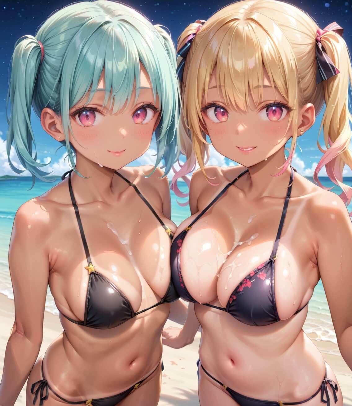 水着ギャルちょろい・夜の海で水着ギャルとチョロすぎ案件3★250枚 画像6