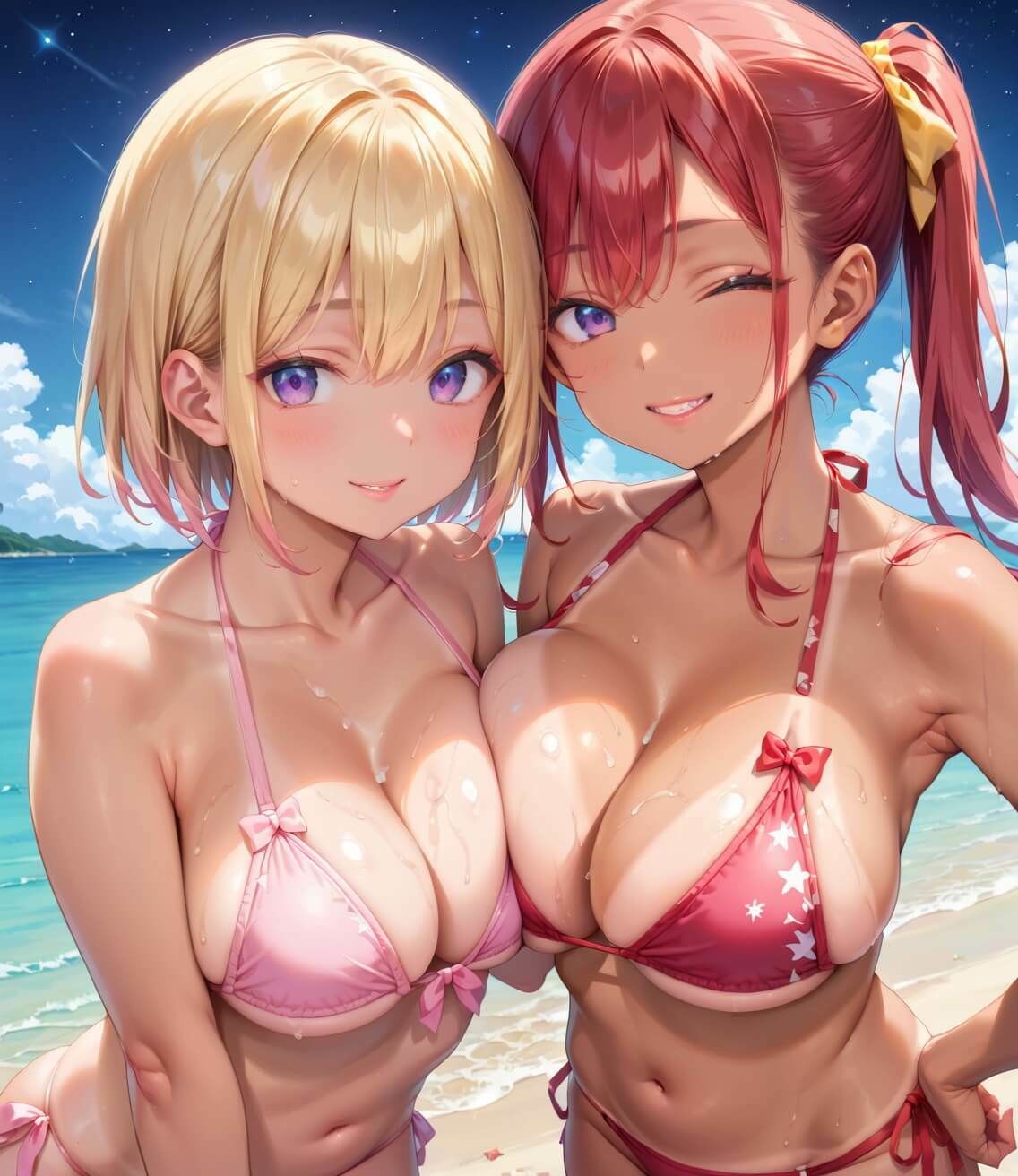 水着ギャルちょろい・夜の海で水着ギャルとチョロすぎ案件4★250枚 画像9