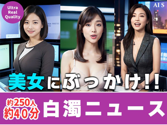 【約40分】『白濁ニュース』 清楚な笑顔に、白濁の雨。-AIで描く究極の美女達-【AIで絶世の美女を作る】