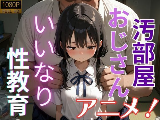 【アニメ】汚部屋おじさんのいいなりになって性教育されちゃう動画