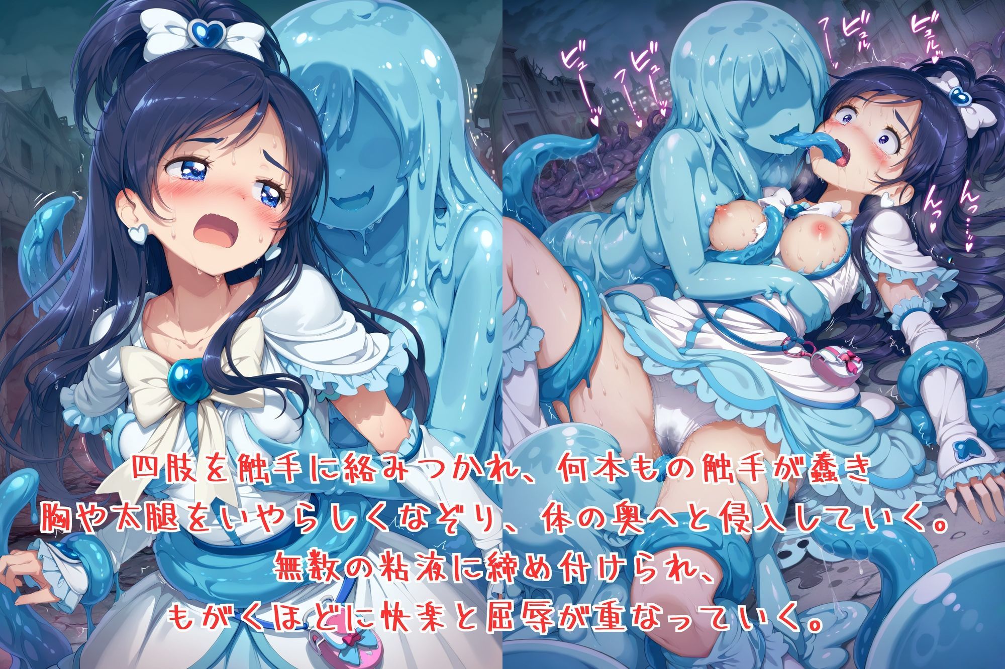 サンプル画像2:凌舞乙女 ― 光の使者は凌●に沈む ―(絵心あいのAI生成アトリエ) [d_654404]