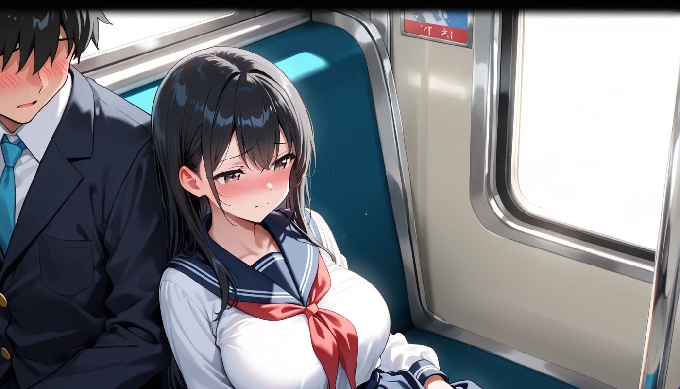 爆乳女学生が通学中にハメられる 画像1