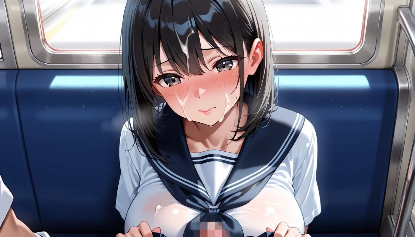 爆乳女学生が通学中にハメられる 画像6