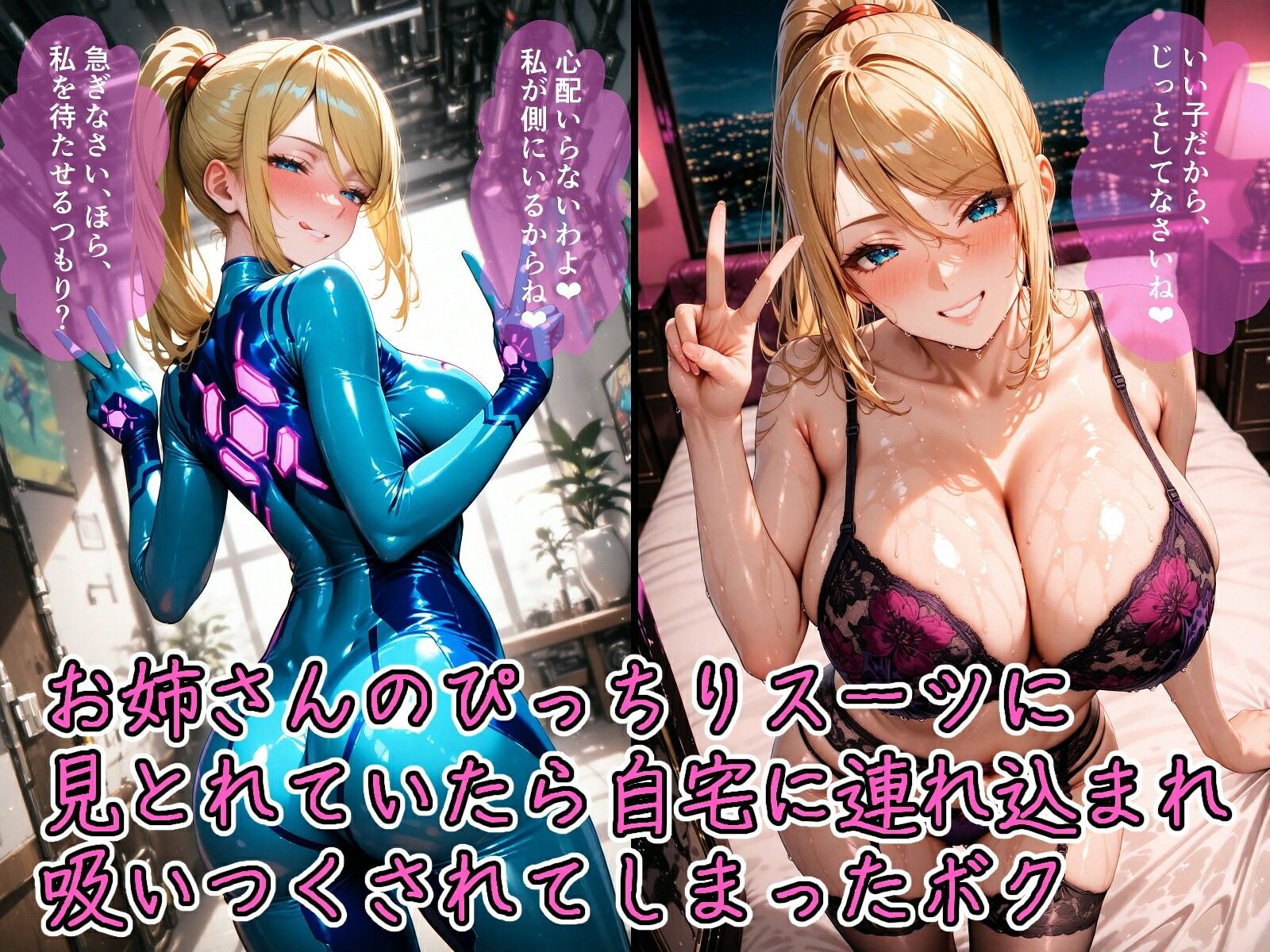 お姉さんのぴっちりスーツに見とれていたら自宅に連れ込まれ吸いつくされてしまったボク ガンジーガム エロ画像2