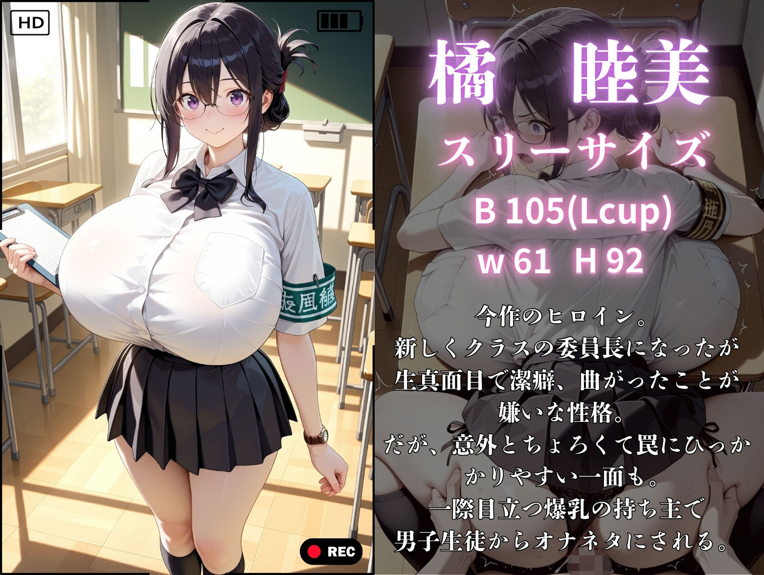爆乳Lカップ委員長はちょろいので催●オナホにしてヤった 画像1