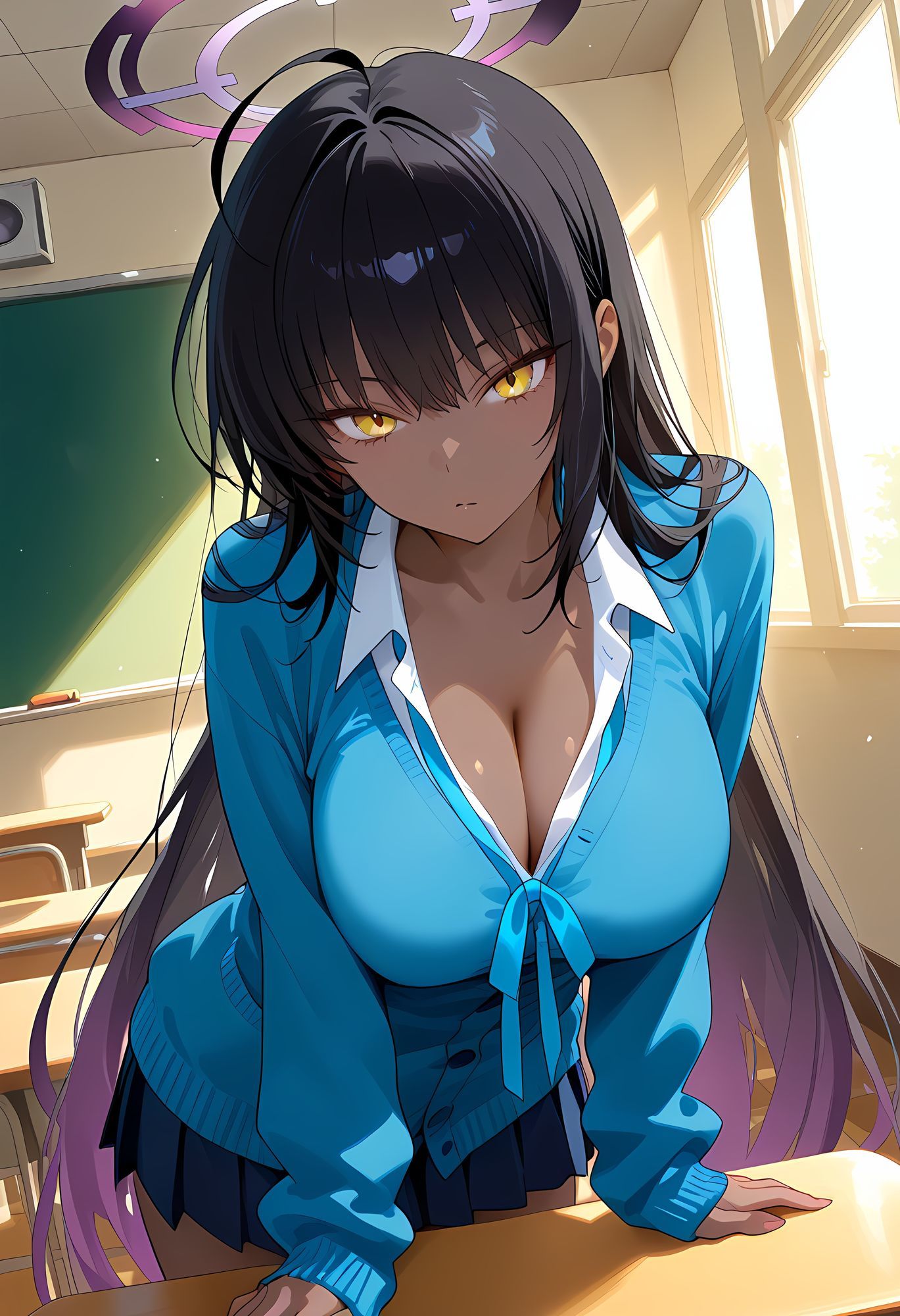 褐色黒髪お姉さんと 画像1