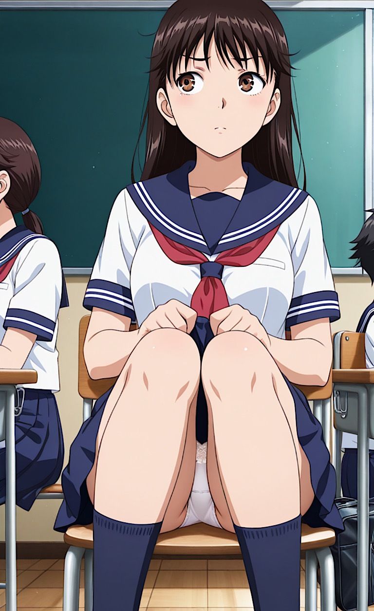 サンプル画像3:【金田一少年の事件◯ 七瀬美◯】パンツの色の謎は全て解けた！(紺のソックス) [d_655158]