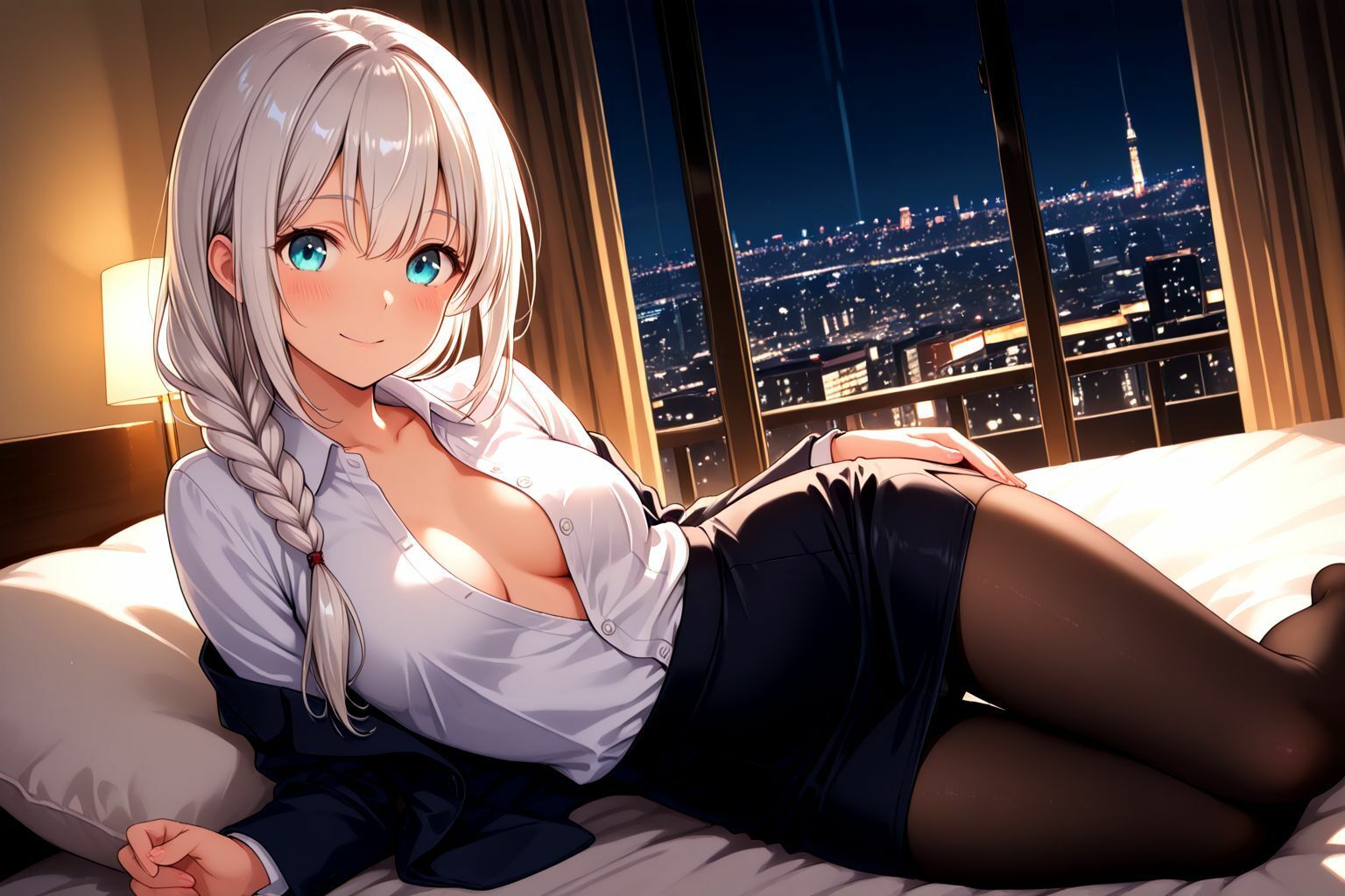 サンプル画像3:クールな先輩しおりさんと付き合ってますが、ベッドの上だと別人すぎる(甘々) [d_655495]