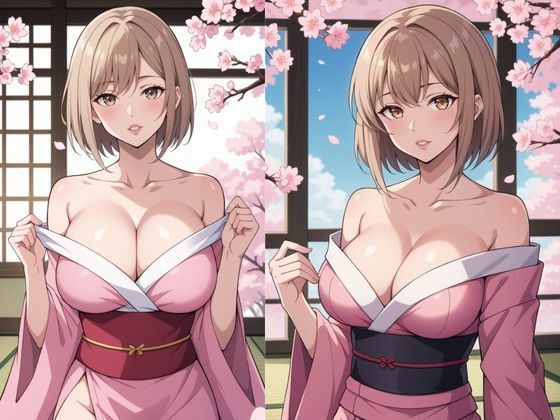 サンプル画像2:和風艶肌 栗色ショートの戯れ(AI結) [d_655603]