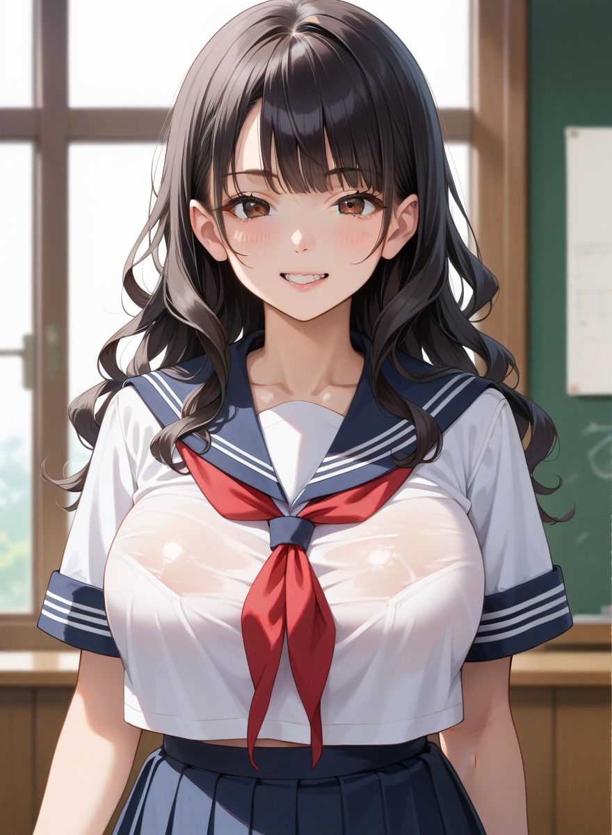 清楚巨乳の女子校生に種付け性交 画像1
