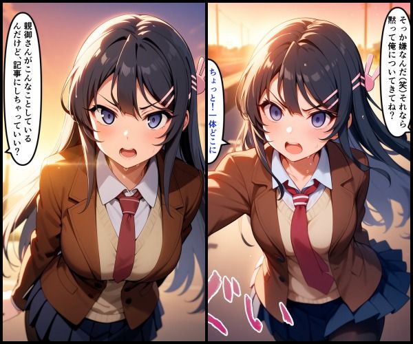 記者に脅される桜○麻衣！青春ブ○野郎シリーズ 画像1