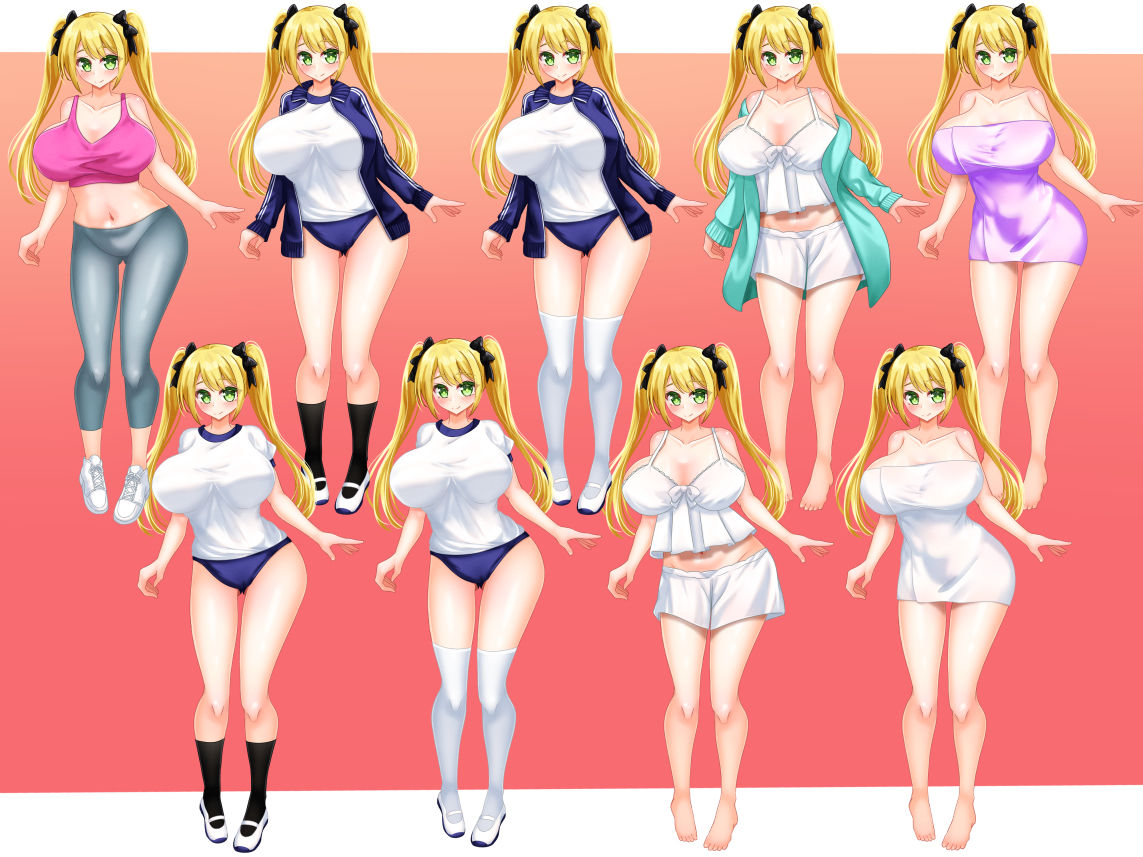 サンプル画像4:立ち絵素材 制服の女の子 HCGセット3(水の木) [d_656393]